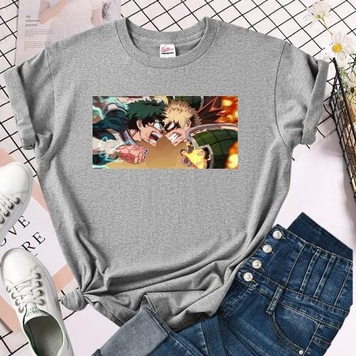 My Hero Academia Cool Battle Female T-Shirt 2021 Summer Gothic T Shirt Hip Hop Comfort T-Shirts Harajuku Personal Woman T Shirts