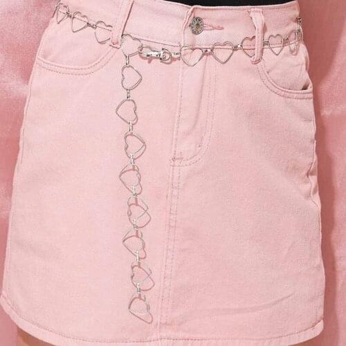 Fashion Love Heart Hollow Girdle Star Waist Chain for Women Hip Hop Metal Waist Belts Punk Girl Geometry Jewelry Accessories