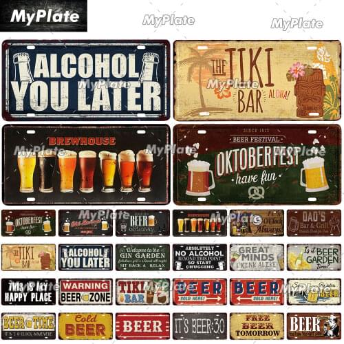 Bar Sign License Plate Beer Metal Sign Tin Sign Vintage Decor Room Decor Metal Plaque Man Cave Tiki Bar Sign Home Decor