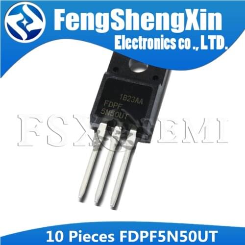 10pcs FDPF5N50UT TO-220F FDPF5N50 TO-220 5N50 5N50UT 500V 5A FDPF5N50T FDPF5N50FT N-Channel MOSFET, FRFET