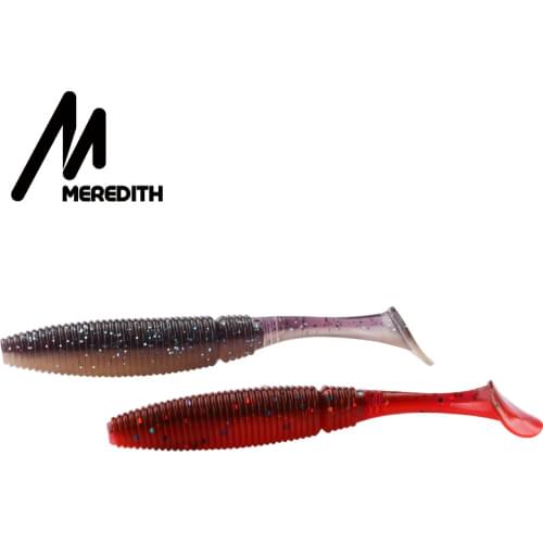 MEREDITH 10pcs Absolut Minnow Fishing Baits 80mm 3.7g Soft Lure Bait Fishing Lure leurre shad Silicone Bait T Tail Fishing
