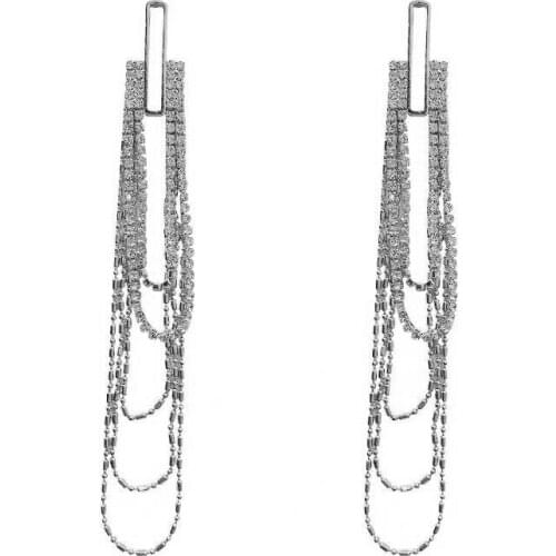 2021 Long Tassel Crystal Earrings For Women Gift Korean Jewelry Ol Gold Color Pendientes Boucle D'oreille Ladies Exaggerated