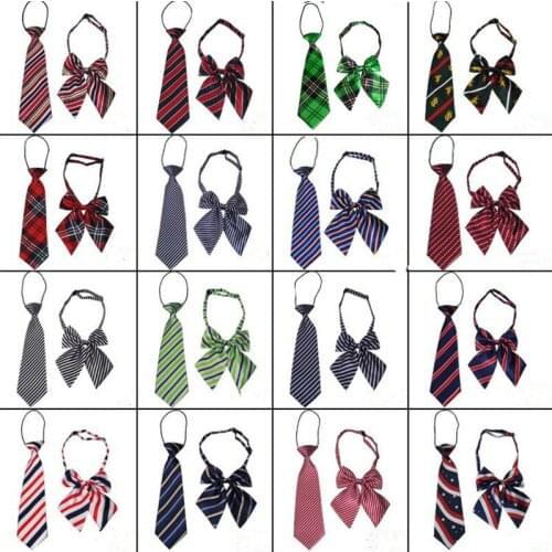 50PC/Lot Stripes Plaid Large Dog Neckties Adjustable Dog Bowties for Big Dog Grooming Ties Pet Dog Accessories
