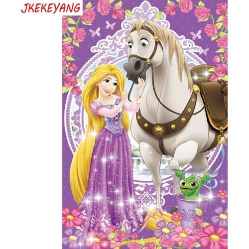 5D DIY square/round Diamond painting Princess and horse Cross Stitch Diamond Embroidery Pattern Rhinestone J1725