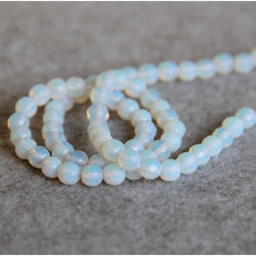 6mm Fashion NEW Sri Lanka Moonstone Round opal beads chalcedony beads Jewelry making design faceted Beads stones 15"
