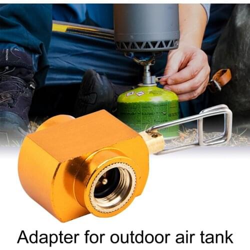 Stove Burner Adaptor Split Leak-proof Compact Propane Refill Valve Auto-off Gas Cartridge Tank Adapter for Outdoor Camping