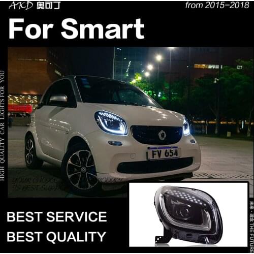 AKD Car Styling Head Lamp for Smart Headlights 2015-2018 Smart for Two LED Headlight LED DRL Hid Bi Xenon Auto Accessories