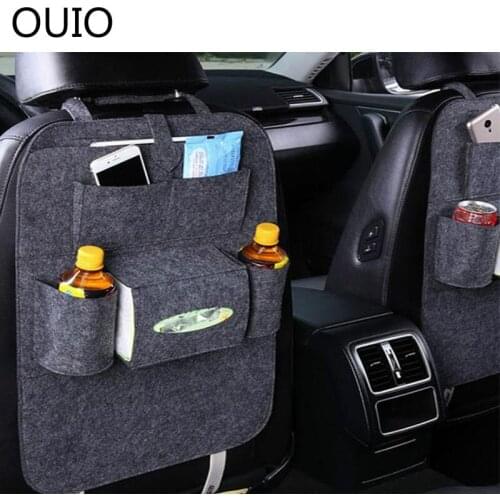 OUIO Car Seat Back Organizer Multi-Pocket Storage Bag Holder Interior For BMW e90 e60 e39 e46 f10 F30 VW Golf 7 Passat b6