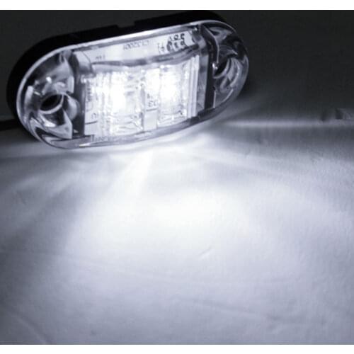 12V 2pcs White Side Marker Lights Waterproof Trailer Caravan Durable Plastic