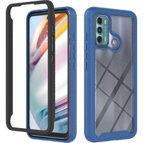 Double protection case For MOTO G60 G30 G100 G Stylus 2021 5G G Play Power G9 Play Power Mate S E7 Case Hybrid Hard Phone Cover