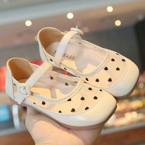 2021 Spring Summer Korean Girls Mesh Breathable Sandals Children Soft Sole Hollow Princess Shoes Baby Sweet Garden Shoes