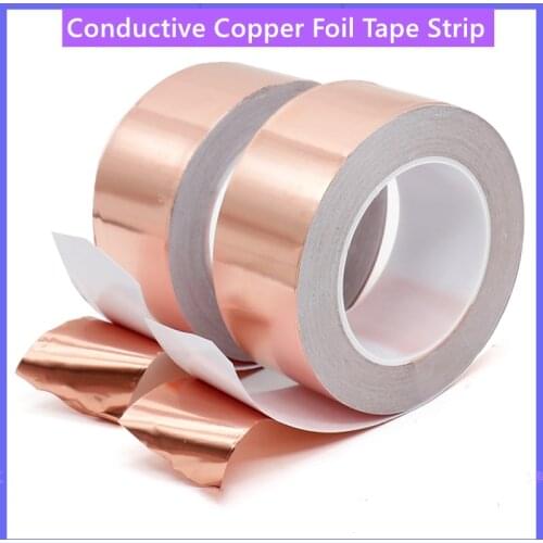 20M Double Sided Adhesive Conductive Copper Slug Foil Barrier Tape EMI Shielding Tool Copper Foil Anti-oxidation Adhesive Tape
