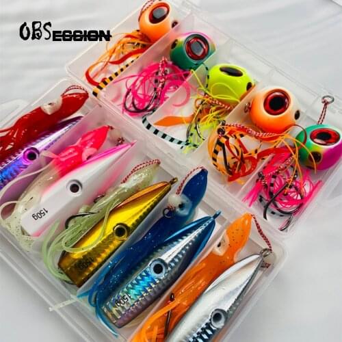 Inchiku Jigging Lures 5pcs Box 200g 180g 150g 120g 100g Sliding Kabura Japan Squid Jigs Saltwater Fishing Lead Bait Assist Hook
