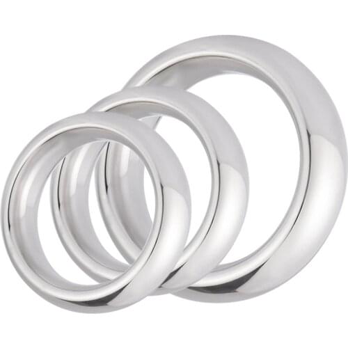 1PC Stainless Steel Penis Ring Metal Impotence Erection Aid Performance Enhancer Delay Ejaculation Sex Toys for Men 40/45/50mm