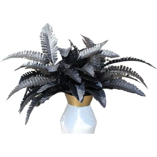 Blalck Fake Fern Artificial Plants Plastic Silk Persia Hanging Plant Wall Decor Faux Plants Fern Bouquet Garden Decoration