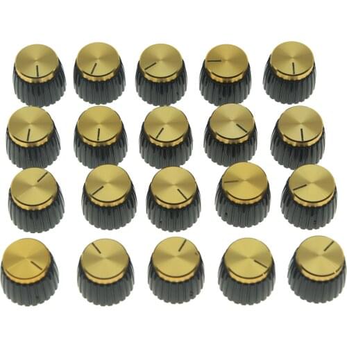 KAISH Pack of 20 pcs Guitar Amplifier Knobs Gold Cap Push On Knob fits Marshall AMP