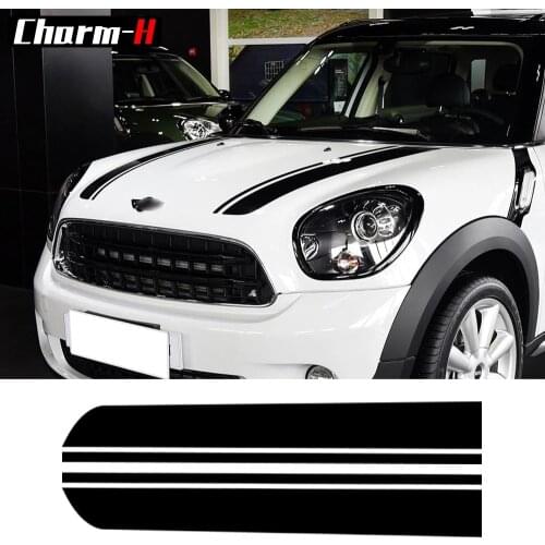 Hood Decal Bonnet Racing Stripes Engine Cover Vinyl Decal Stickers For BMW Mini Cooper Countryman R60 Clubman R55 2010-2016