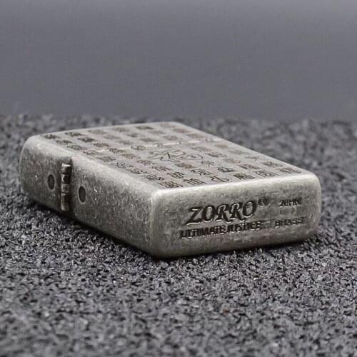 Zorro Kerosene Lighter Pure Copper Carving Happiness Letter Chinese Style Creativity Gift Collection Smoking Tool