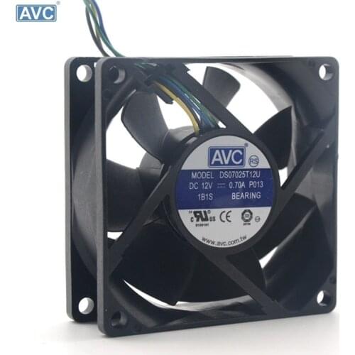 For AVC DS07025T12U 70mm 7025 DC 12V 0.7A 4 -pin PWM cpu pc case cooling fan