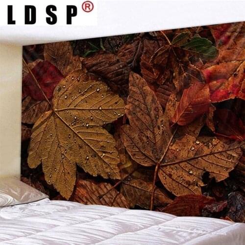 LDSP Maple Leaves Autumn Landscape Tapestry Hanging Covering Rugs Background Cloth Beach Mat Blanket Art Bedroom Home Decor