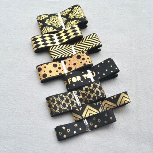 3m 16mm 25mm 38mm Black Hot Stamping Ribbon Lolita Bajito Ribbons Bow Knot Hair Accessories Wedding Decor Diy Handmade Material