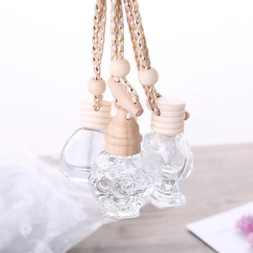 Fashion Clear air Glass Perfume Bottles, Car Pendants Personalized Gifts, Wooden Empty Glass Perfume Bottles F20172154