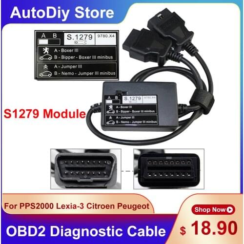 Module S1279 S.1279 OBD2 Cable For Lexia3 PP2000 Nemo Boxer Jumper III Diagnostic Connector For Peugeot For Citroen Repair Tools