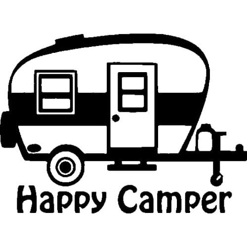 Cartoon Creative Art Happy Camper Camping Car Sticker Automobiles Exterior Accssories Vinyl Decals for BMW VW Audi Gti Skoda