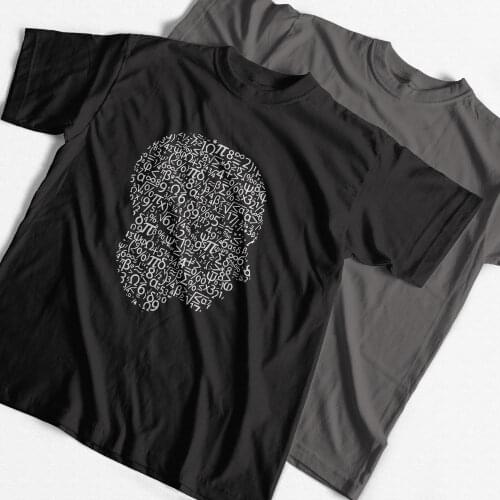 COOLMIND 100% cotton math head pring men T shirt casual cool loose men t shirt o-neck creative t-shirt mens tee shirts