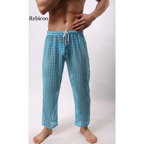 Mens Pajamas Bathrobe Nightgown Leisure Household Nets Sexy Transparent Pants Wholesale (not Include Briefs)