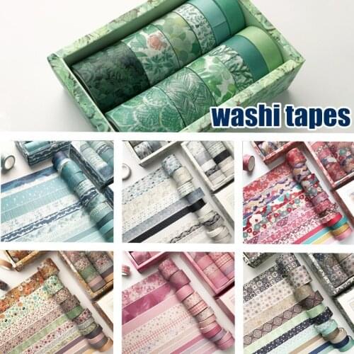 12PCS Retro Home Diary Scrapbook Hand Account Stickers Cute and Delicate Decorative Paper Stationery Glue Tape Decoration