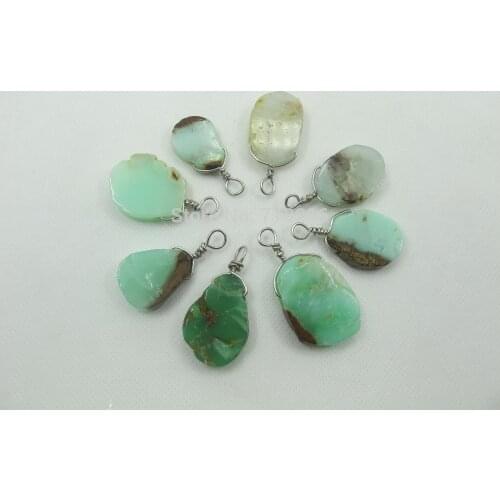 Natural Chrysoprase STONE jewelry Australia jad e pendant natural stone jewelry diy 10pcs/lot
