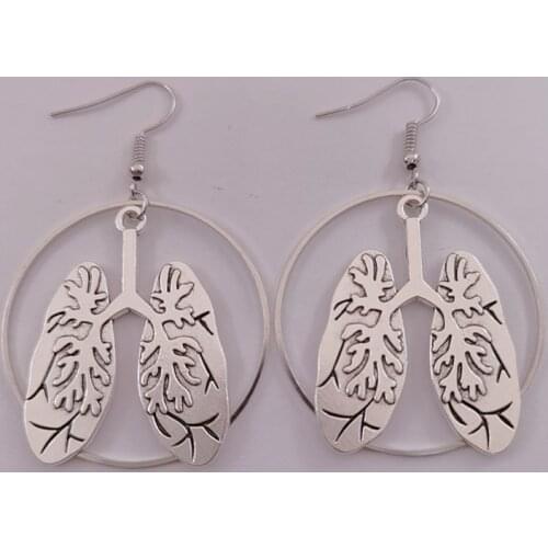 New Fashion Cardiorespiratory System Pendant Round Earrings Hoop Earrings Womens Earrings Jewelry Gifts