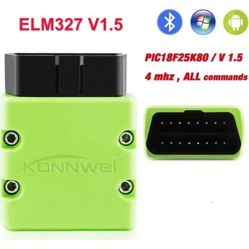 Konnwei KW902 OBD 2 ELM327 V1.5 pic18f25k80 OBD2 Bluetooth Adapter OBD2 Scanner ELM 327 Diagnostic Tool Works on Android PC