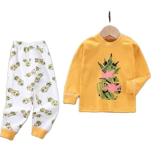 Kids Pajamas Sets Cotton Boys Sleepwear Suit 2pcs Spring Autumn Girls Pajamas Long Sleeve Pijamas Tops+Pants Children Clothing
