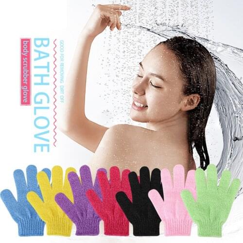 Full Finger Shower Exfoliating Bath Gloves For Peeling Exfoliating Mitt Glove Body Massage Sponge Wash Skin Moisturizing Mittens