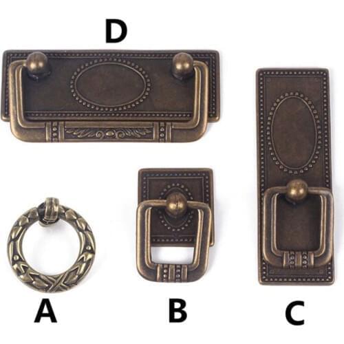 64mm retro rustico furniture handles knobs bronze drawer cabinet drop rings knobs pulls antique brass plane dresser door handles