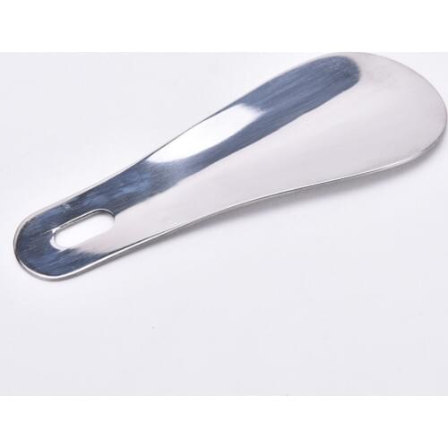 10cm Spoon Shape Stainless Steel Silver Shiny Metal Shoe Horn Shoehorn