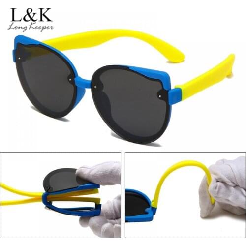 Polarized Kids Sunglasses Boys Girls Cat Eye Sun Glasses Children Fashion Glasses Silicone Safety Baby Shades Eyewear UV400