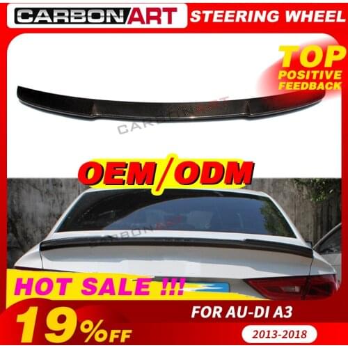 Trunk spoiler for aud-i A3 S3 8V 2017 2018 car styling carbon dashboard parts A3 body kit rear bumper spoiler rear wing 2013 up