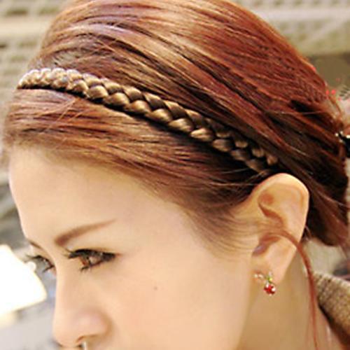 Stylish Women Vintage Bohemian Forehead Twisted Wig Design Braided Stretch Elastic Headband Hair Band Повязка на голову