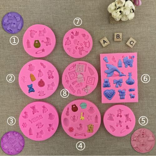 Sugarcraft Baby Cartoon Toy Fondant Cupcake Decorating Molds Cake Silicone Mold Sugarpaste Candy Chocolate Gumpaste Clay Mould