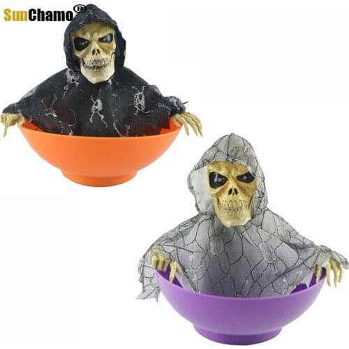 Halloween Decorations Bar Secret Room Ghost Hand Fruit Plate Luminous Called Skull Electric Candy Box Toy Party & Holiday Decor