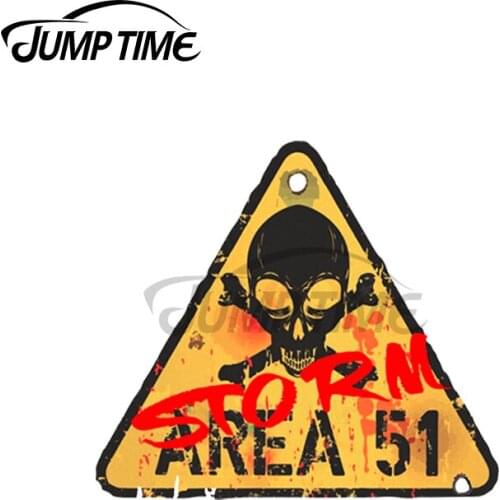 Jump Time 13 x 12cm For Area51 Storm Alien Bumper Car Stickers Refrigerator Vinyl Decal Occlusion Scratch Anime Car Assessoires