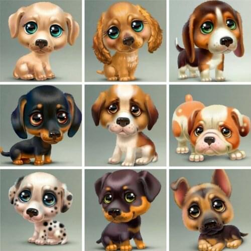 MomoArt Dog Damond Embroidery Animal DIY Needlework 5D Diamond Painting Cross Stitch Full 100% Rhinestones Wall Decoration