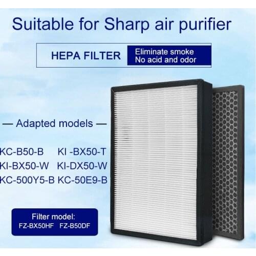For Sharp Air Purifier KC-B50-B KI -BX50-T KI-BX50-W KI-DX50-W KC-50 Hepa Filter And High Quality Activated Carbon Filter