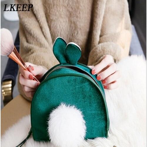 High Quality Women Makeup Bag Cartoon Lovely Rabbit Designer Girls Zipper Cosmetic Bag Maleta De Maquiagem Profissional