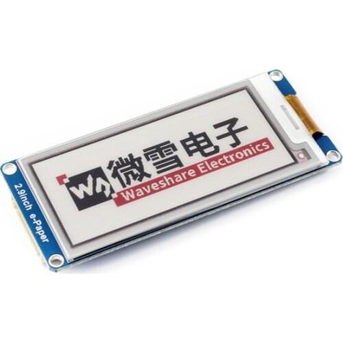 Waveshare 2.9inch E-Ink display module,2.9'' e-paper,296x128,Three color:red,black,white, SPI interface,No backlight,wide angle