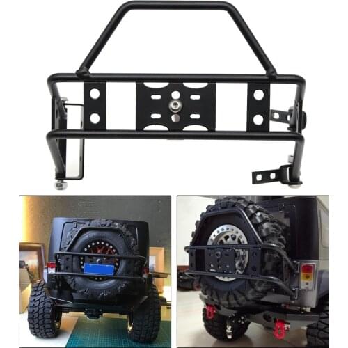 CNC Alloy Rear Bumper Spare Tire Rack for 1/10 TRX4 SCX10 90046 RC Rock Crawler