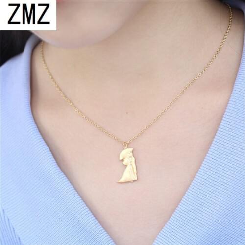 ZMZ 2019 10pcs Europe/US fashion cute Loving couple pendant geometry necklace gift for mom/girlfriend party jewelry